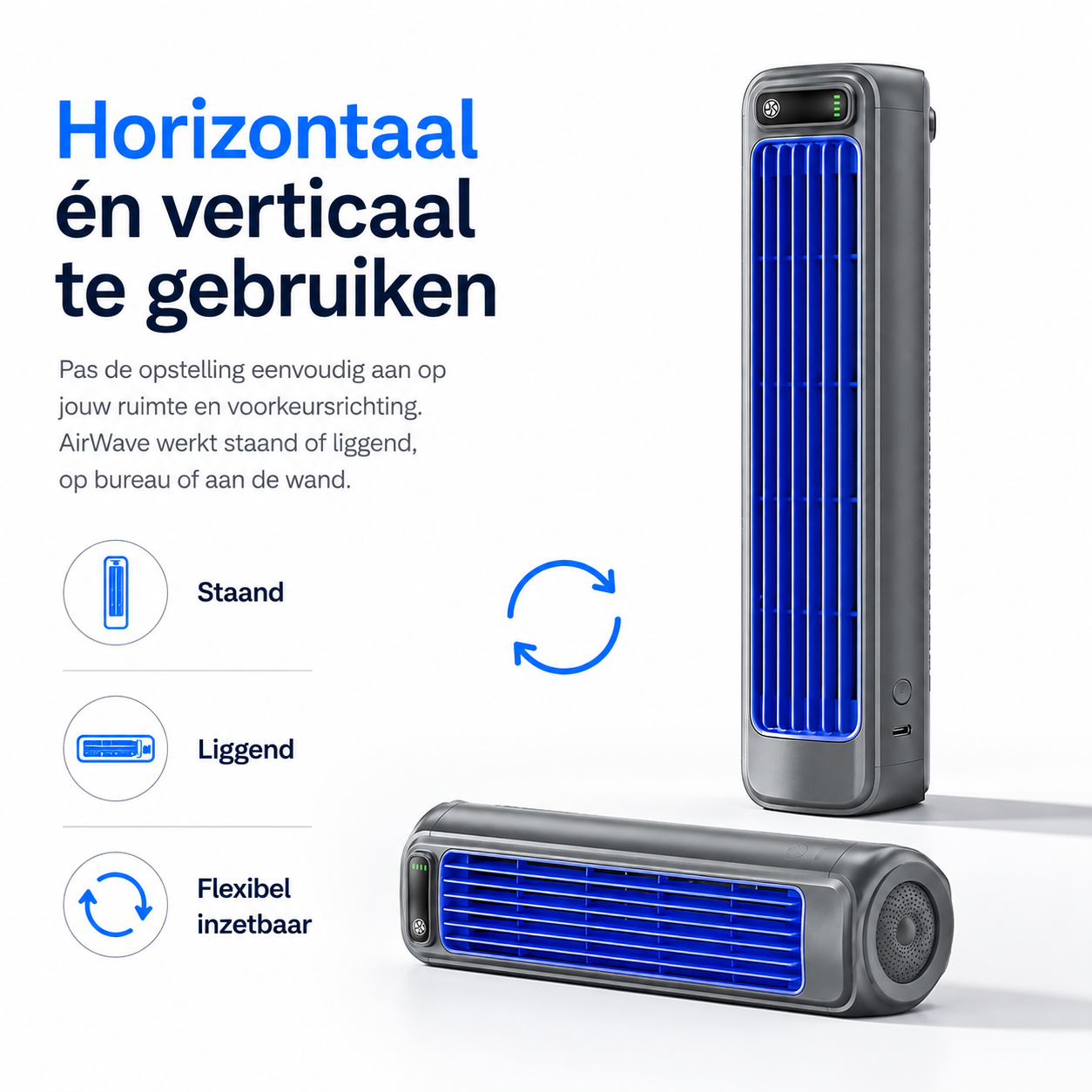AirWave – Draagbare Oplaadbare Airconditioner met 12 Uur Batterijduur