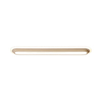 Ovale Plafondlamp Moderne Metalen LED Zwarte/Witte Plafondlamp met Acrylaat Diffuser in Wit/Warm Licht, 19"/23"/31" Breed