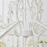 Slaapkamer Chandelier Meisjes, Nordic Style Hanglamp met Duidelijk Kristal en Kaars
