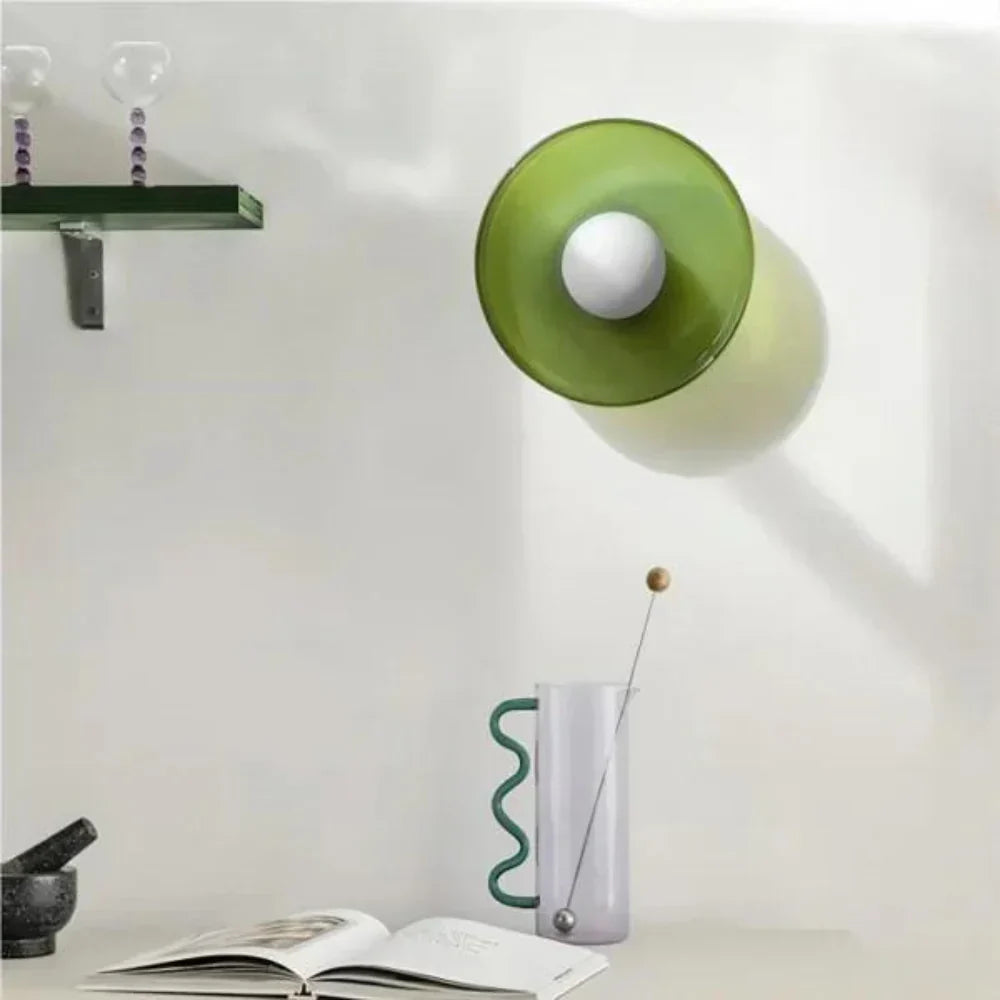 Nordic Glass Olive Disc Wand- & Plafondlamp LED 1-lamp