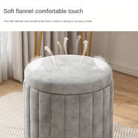 Nordic Chic Opberghocker – Stijlvolle Ronde Pouf met Opbergruimte en Spiegelafwerking