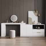 Nordic Chic Opberghocker – Stijlvolle Ronde Pouf met Opbergruimte en Spiegelafwerking