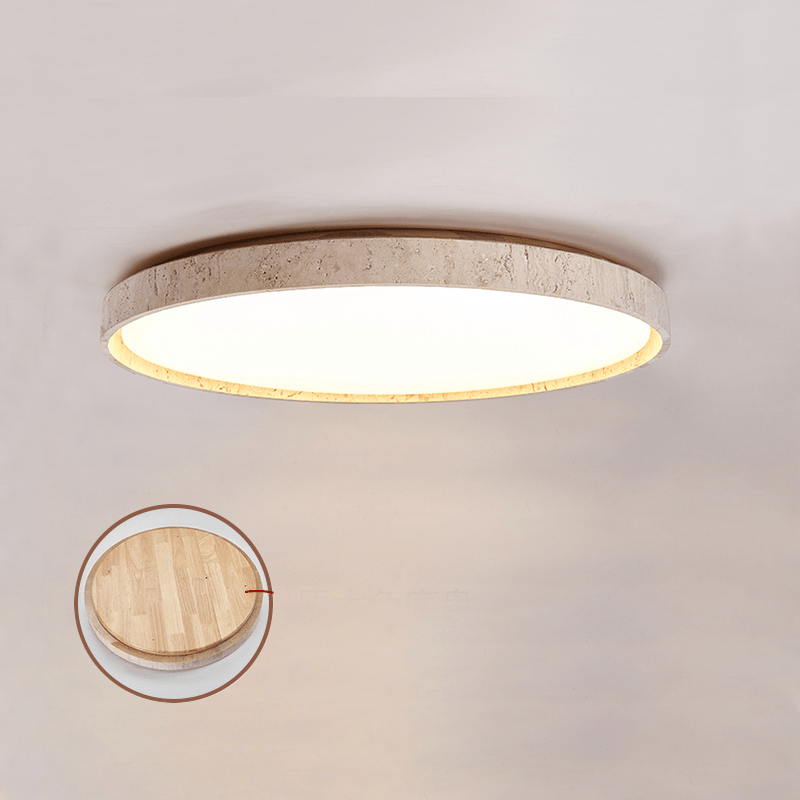 Kathy Plafondlamp Rond in Travertin