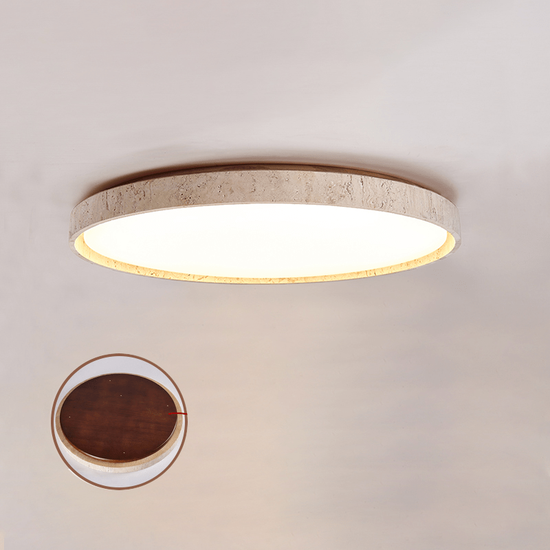 Kathy Plafondlamp Rond in Travertin