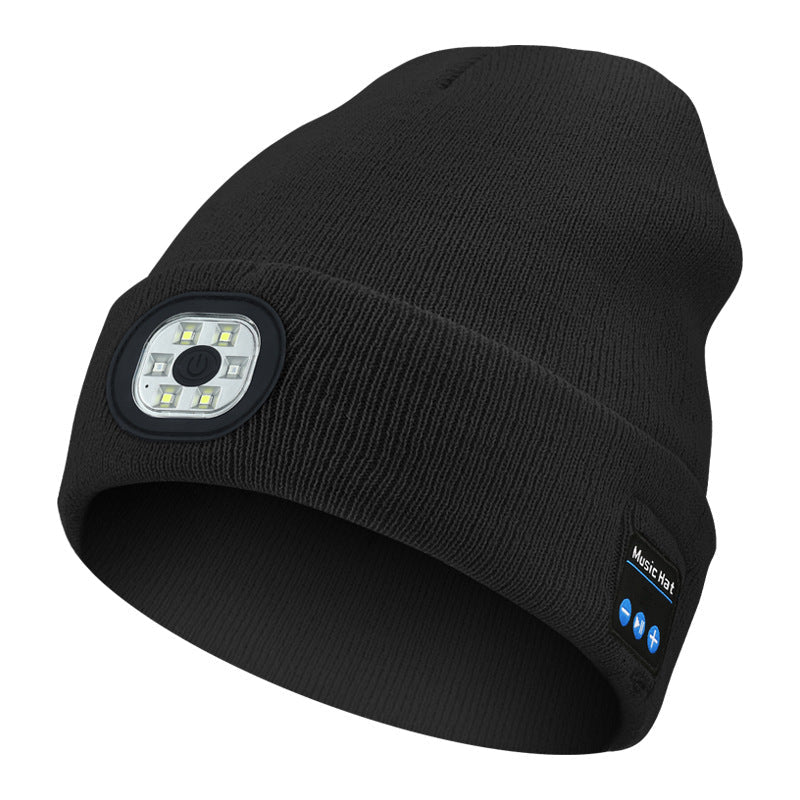 Bluetooth Muziek LED Luminous Gebreide Muts met Oplaadbare Acryl Wol