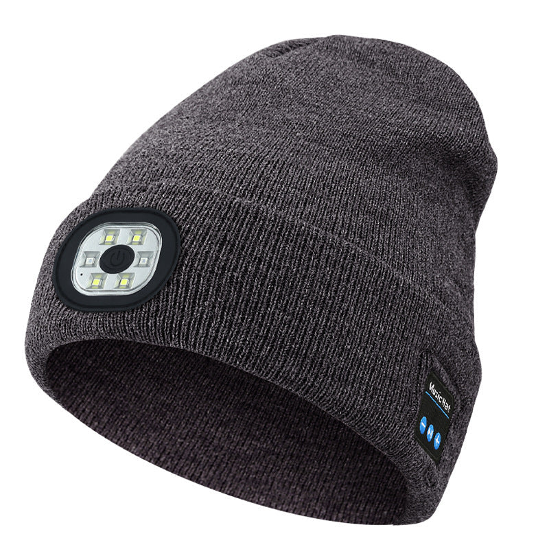 Bluetooth Muziek LED Luminous Gebreide Muts met Oplaadbare Acryl Wol