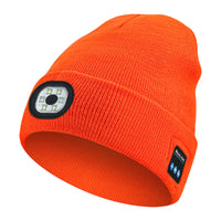 Bluetooth Muziek LED Luminous Gebreide Muts met Oplaadbare Acryl Wol