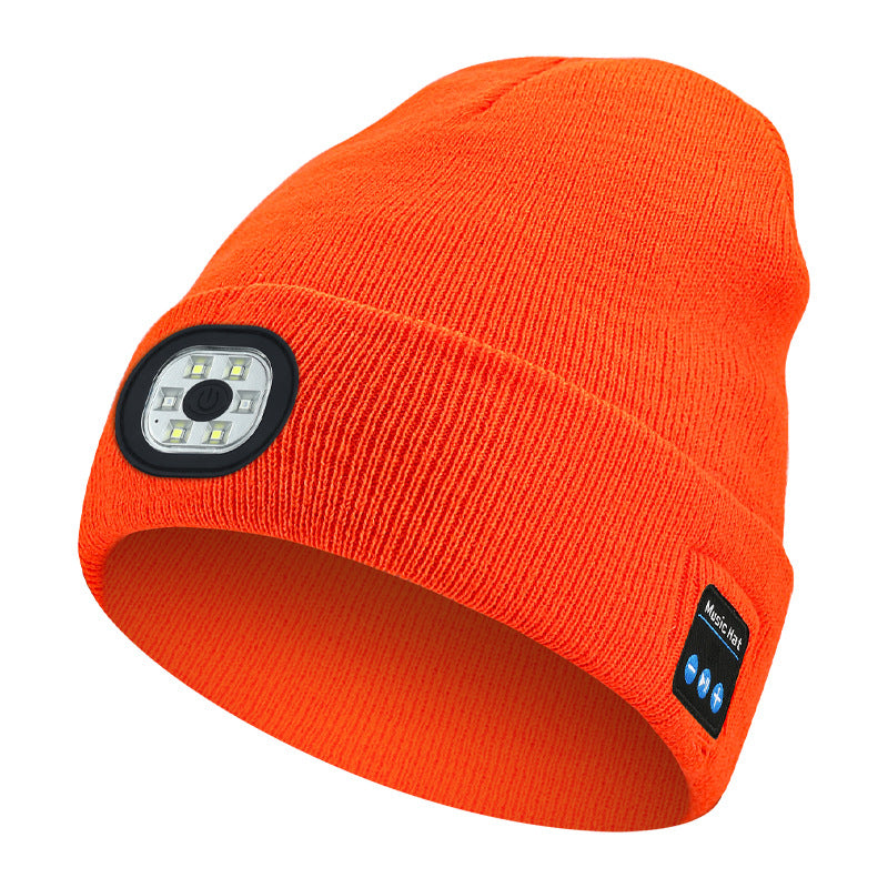 Bluetooth Muziek LED Luminous Gebreide Muts met Oplaadbare Acryl Wol