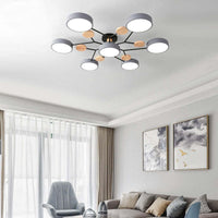 Muto Plafondlamp Hout Modern Rond LED Wit Slaap-/Woonkamer