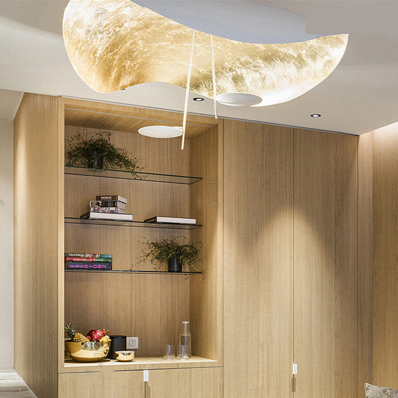 Jexie Plafondlamp Blad Modern Zwart/Goud Woonkamer Slaapkamer