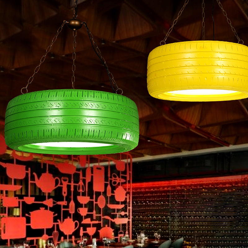Creatieve Industriële Hanglamp van Autobandrubber Chandelier met Hangende Ketting voor Bar
