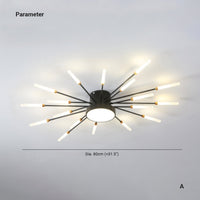 Wesley Plafondlamp Vuurwerk Lineair Modern Zwart/Goud