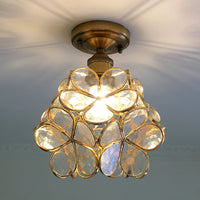 1 Lichtroze/Blauw/Groen/Helder Bloemmotief Plafondlamp Retro Stijl Glas-in-lood Plafondlamp voor Hal