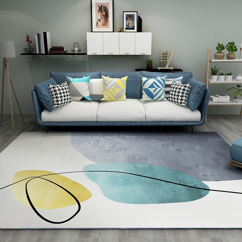 Noordse Zithoek Tapijt Pastel Kleurblok Abstract Vloerkleed Synthetisch Antislip Machinewasbaar Vloerkleed