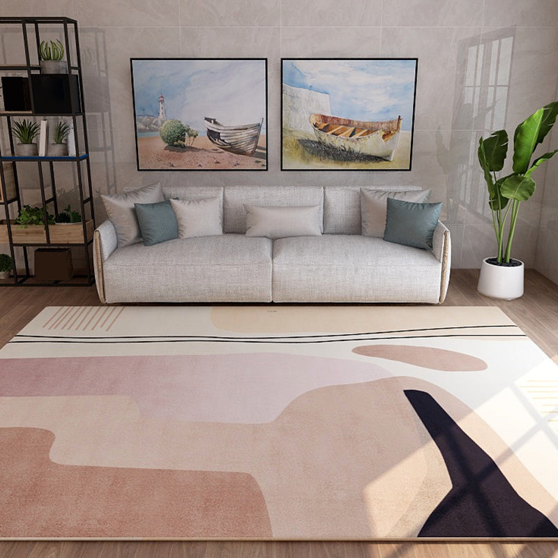 Noordse Zithoek Tapijt Pastel Kleurblok Abstract Vloerkleed Synthetisch Antislip Machinewasbaar Vloerkleed