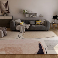 Noordse Zithoek Tapijt Pastel Kleurblok Abstract Vloerkleed Synthetisch Antislip Machinewasbaar Vloerkleed