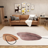 Noordse Zithoek Tapijt Pastel Kleurblok Abstract Vloerkleed Synthetisch Antislip Machinewasbaar Vloerkleed