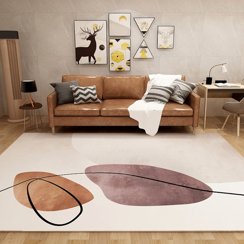 Noordse Zithoek Tapijt Pastel Kleurblok Abstract Vloerkleed Synthetisch Antislip Machinewasbaar Vloerkleed