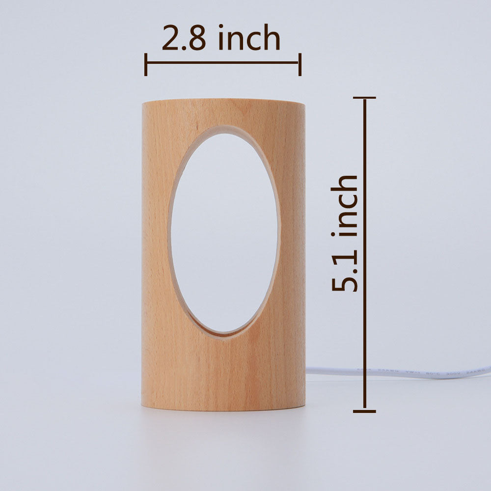 Japanse Massief Houten Rechthoekige Kolom-LED-Nachtlamp USB Tafellamp