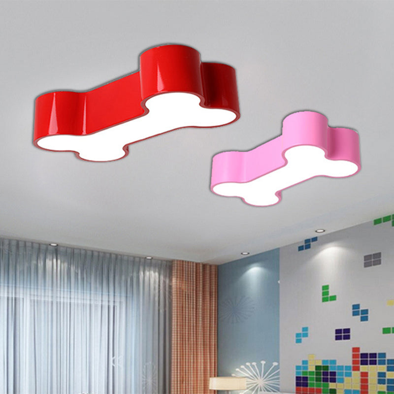 Metalen Hondenbeen Flushmount Cartoon Rood/Geel/Groen LED Plafondlamp, 19.5"/23.5" Breedte
