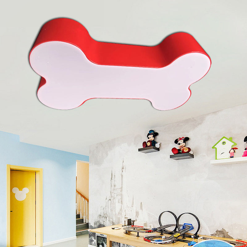 Metalen Hondenbeen Flushmount Cartoon Rood/Geel/Groen LED Plafondlamp, 19.5"/23.5" Breedte