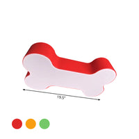 Metalen Hondenbeen Flushmount Cartoon Rood/Geel/Groen LED Plafondlamp, 19.5"/23.5" Breedte