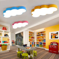 Gele Wol Dichtbij Plafond Licht Cartoon Metaal LED Plafondlamp in Wit/3 Kleur Licht, 19.5"/23.5"/35.5" Breed