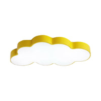 Gele Wol Dichtbij Plafond Licht Cartoon Metaal LED Plafondlamp in Wit/3 Kleur Licht, 19.5"/23.5"/35.5" Breed