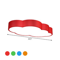 Wolkvormige Nursery Plafondlamp Acryl 18"/20.5" Breed LED Cartoon Flush Mount Verlichting in Rood/Geel/Blauw