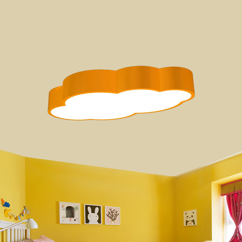 Wolkvormige Nursery Plafondlamp Acryl 18"/20.5" Breed LED Cartoon Flush Mount Verlichting in Rood/Geel/Blauw