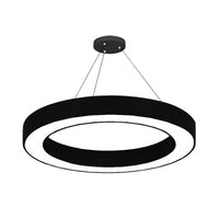 Cirkel LED Hanglamp Kit Minimalisme Acryl Kantoor Hanglamp in Zwart, 16"/23.5"/47" Dia