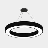 Cirkel LED Hanglamp Kit Minimalisme Acryl Kantoor Hanglamp in Zwart, 16"/23.5"/47" Dia