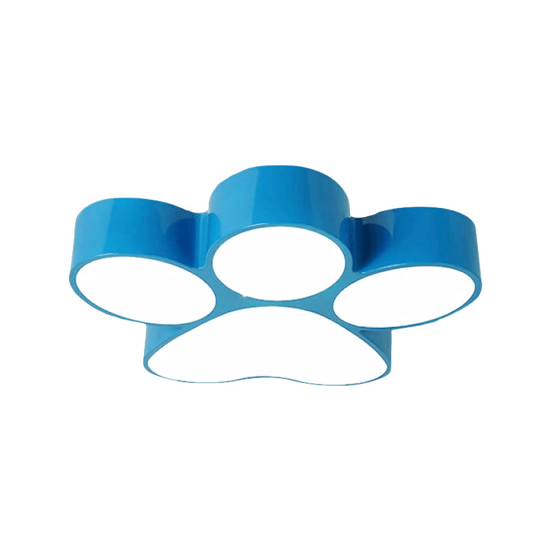 Creatieve Hondenpoot Flush Mount Metaal Kinderkamer LED Plafondverlichting in Rood/Geel/Blauw, 18"/23.5" Breedte