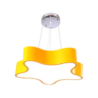 Kinderdagverblijf LED Hanglamp Kinderen Rood/Groen/Geel Afwerking Dangle Pendant met Ster Acryl Schaduw, 11"/15" B
