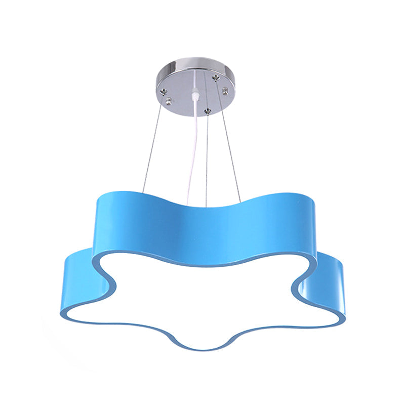 Kinderdagverblijf LED Hanglamp Kinderen Rood/Groen/Geel Afwerking Dangle Pendant met Ster Acryl Schaduw, 11"/15" B