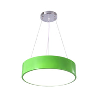 Macaron Trommelvormige Hanglamp Metaal Kinderopvang LED Hanglamp in Rood/Geel/Groen, 16"/19.5" Dia