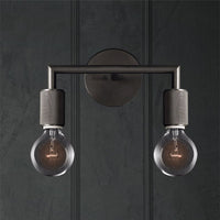 Bare Bulb Metalen Wandverlichting Minimalistisch 1/2-Licht Binnen Sconces Lamp in Zwart/Koper/Chroom met Vierkante Arm