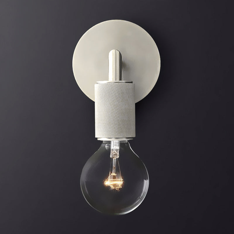 Bare Bulb Metalen Wandverlichting Minimalistisch 1/2-Licht Binnen Sconces Lamp in Zwart/Koper/Chroom met Vierkante Arm