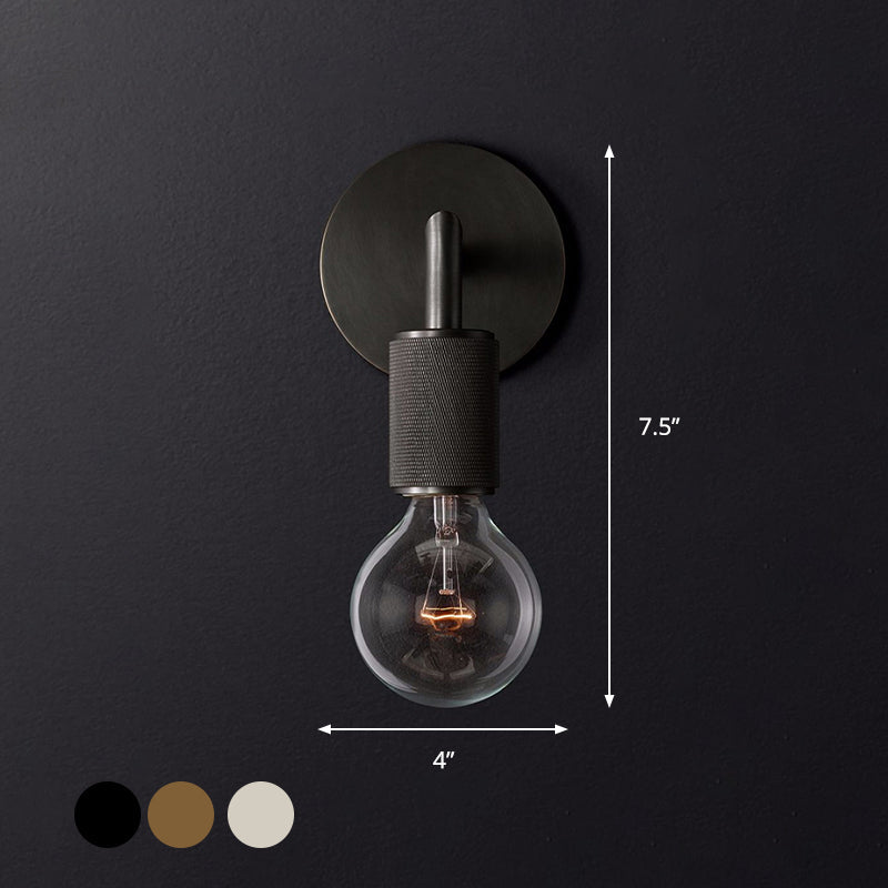 Bare Bulb Metalen Wandverlichting Minimalistisch 1/2-Licht Binnen Sconces Lamp in Zwart/Koper/Chroom met Vierkante Arm