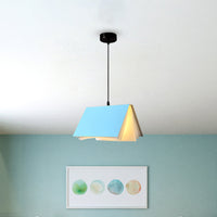 Boekvormige Café Hanglamp Metaal Enkelvoudige Lamp Macaron Plafond Hanglicht in Blauw/Roze/Zwart