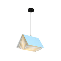 Boekvormige Café Hanglamp Metaal Enkelvoudige Lamp Macaron Plafond Hanglicht in Blauw/Roze/Zwart