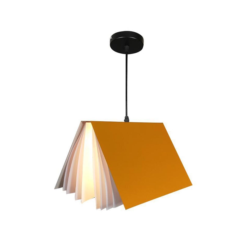 Boekvormige Café Hanglamp Metaal Enkelvoudige Lamp Macaron Plafond Hanglicht in Blauw/Roze/Zwart