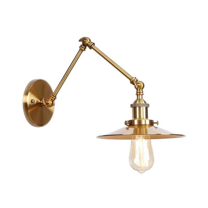 IJzeren Messing Taak Wandverlichting Golfvorm/Hoorngvorm/Conisch Enkel 6"/8" Brede Antieke Wandlamp met Swingarm
