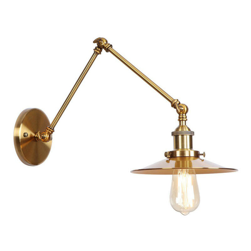 IJzeren Messing Taak Wandverlichting Golfvorm/Hoorngvorm/Conisch Enkel 6"/8" Brede Antieke Wandlamp met Swingarm