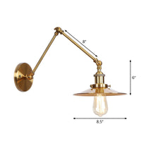 IJzeren Messing Taak Wandverlichting Golfvorm/Hoorngvorm/Conisch Enkel 6"/8" Brede Antieke Wandlamp met Swingarm