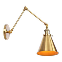 IJzeren Messing Taak Wandverlichting Golfvorm/Hoorngvorm/Conisch Enkel 6"/8" Brede Antieke Wandlamp met Swingarm
