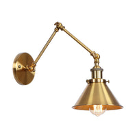 IJzeren Messing Taak Wandverlichting Golfvorm/Hoorngvorm/Conisch Enkel 6"/8" Brede Antieke Wandlamp met Swingarm