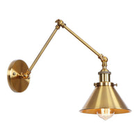 IJzeren Messing Taak Wandverlichting Golfvorm/Hoorngvorm/Conisch Enkel 6"/8" Brede Antieke Wandlamp met Swingarm