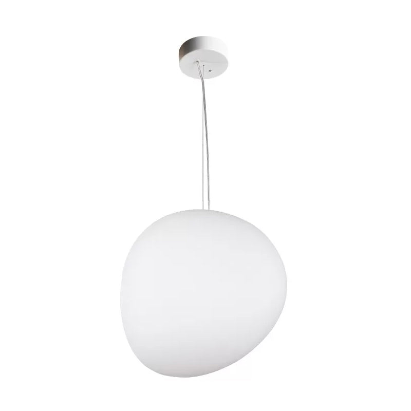 Vloeiende Kiezels Eetkamer Hanglamp Crème Glas 1 Hoofd Minimalistische Hangende Plafondlamp in Wit, 9"/12.5"/18" Breed