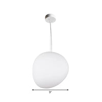 Vloeiende Kiezels Eetkamer Hanglamp Crème Glas 1 Hoofd Minimalistische Hangende Plafondlamp in Wit, 9"/12.5"/18" Breed